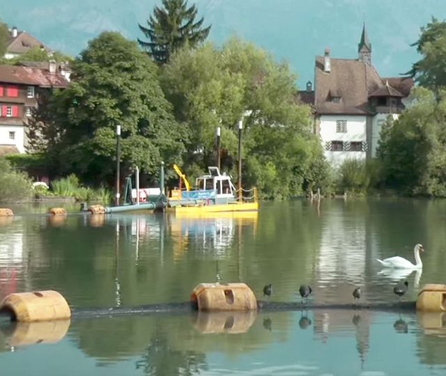 Buchs Werdenbergersee, Switzerland, restoration village pond. Buchs Werdenbergersee, Switzerland, restoration village pond.
